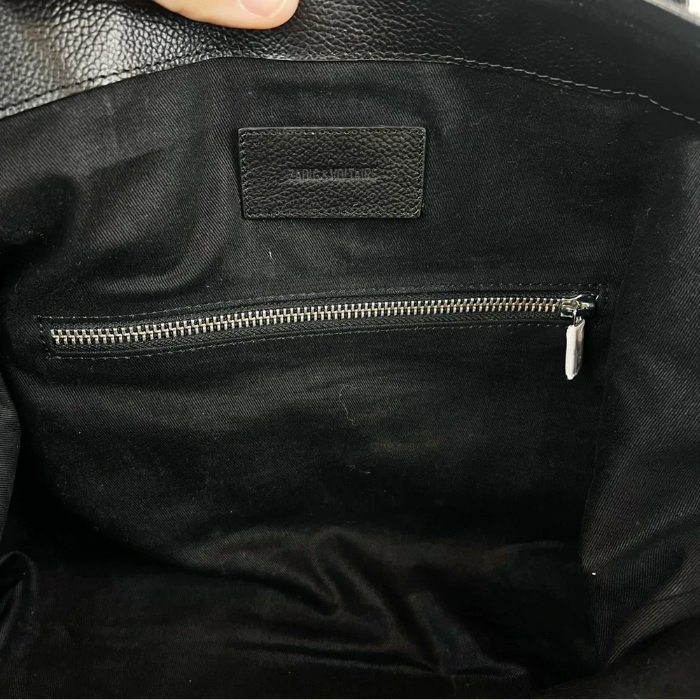 Zadig & Voltaire Mick Wings Black Tote Bag Canvas and Leather - Picture 10 of 10